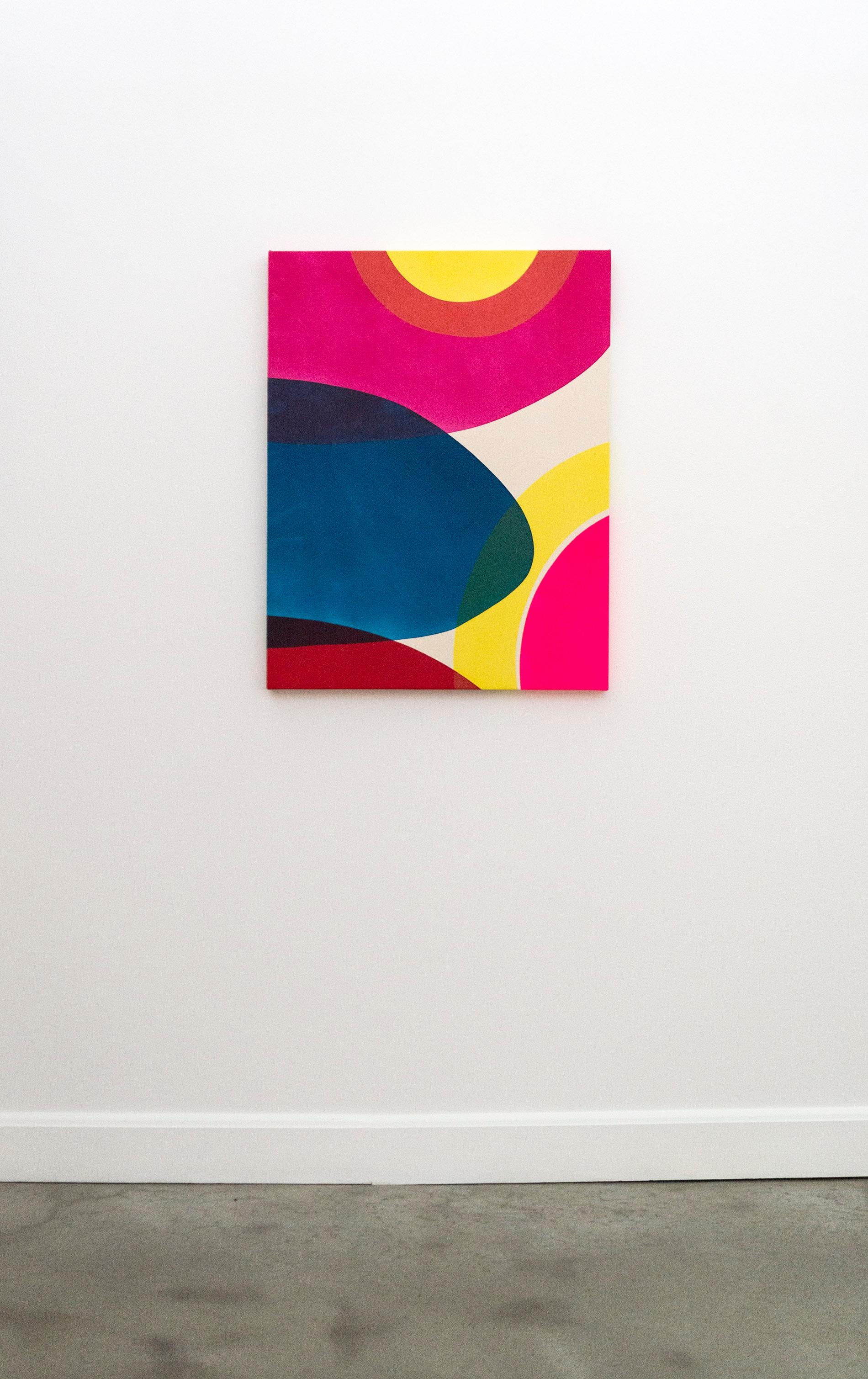 A brief time away No 1 - bright colours, abstract, minimalist, acrylic on canvas - Painting by Aron Hill