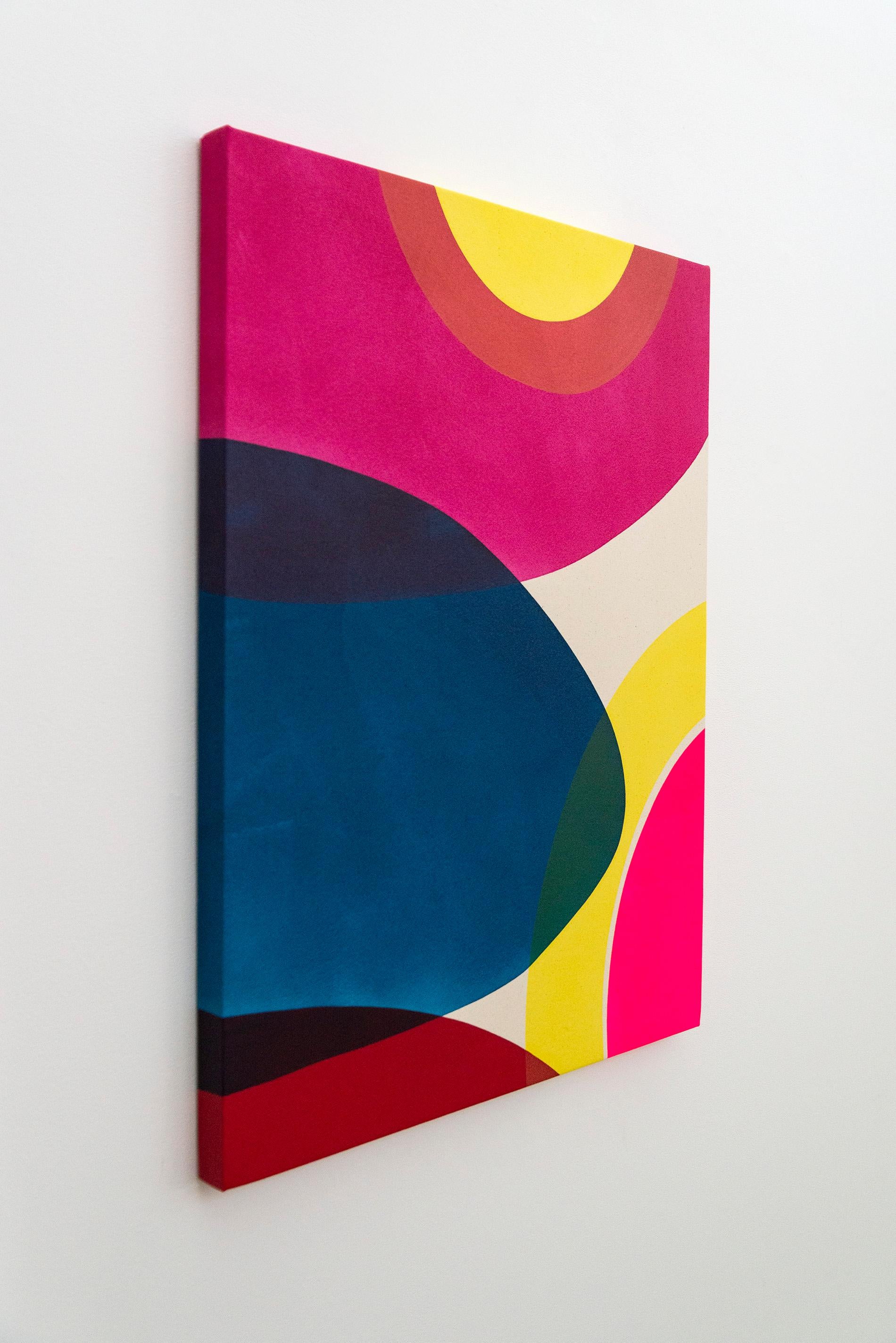 A brief time away No 1 - bright colours, abstract, minimalist, acrylic on canvas - Contemporary Painting by Aron Hill