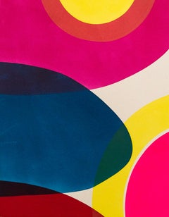 A brief time away No 1 - bright colours, abstract, minimalist, acrylic on canvas