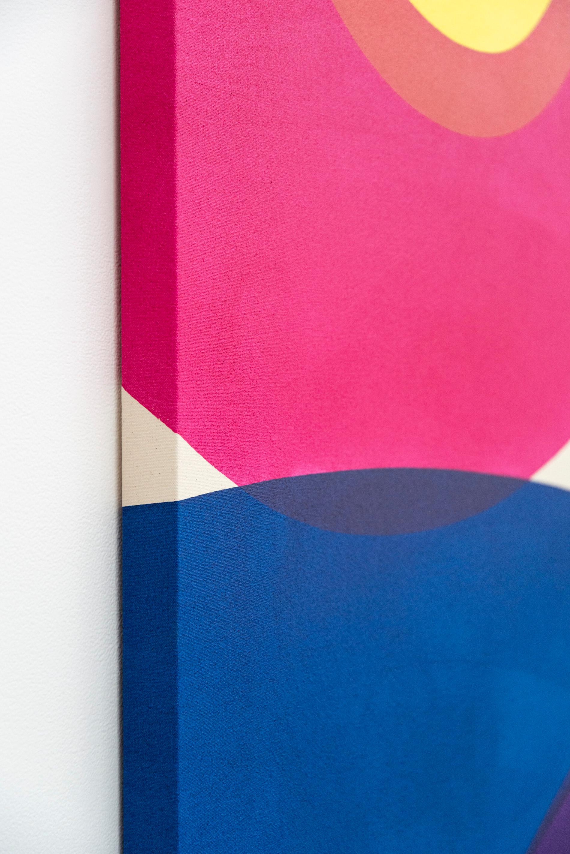 Ein kurzer Aufenthalt Nr. 4 – leuchtende Farben, abstrakt, minimalistisch, Acryl auf Leinwand 2