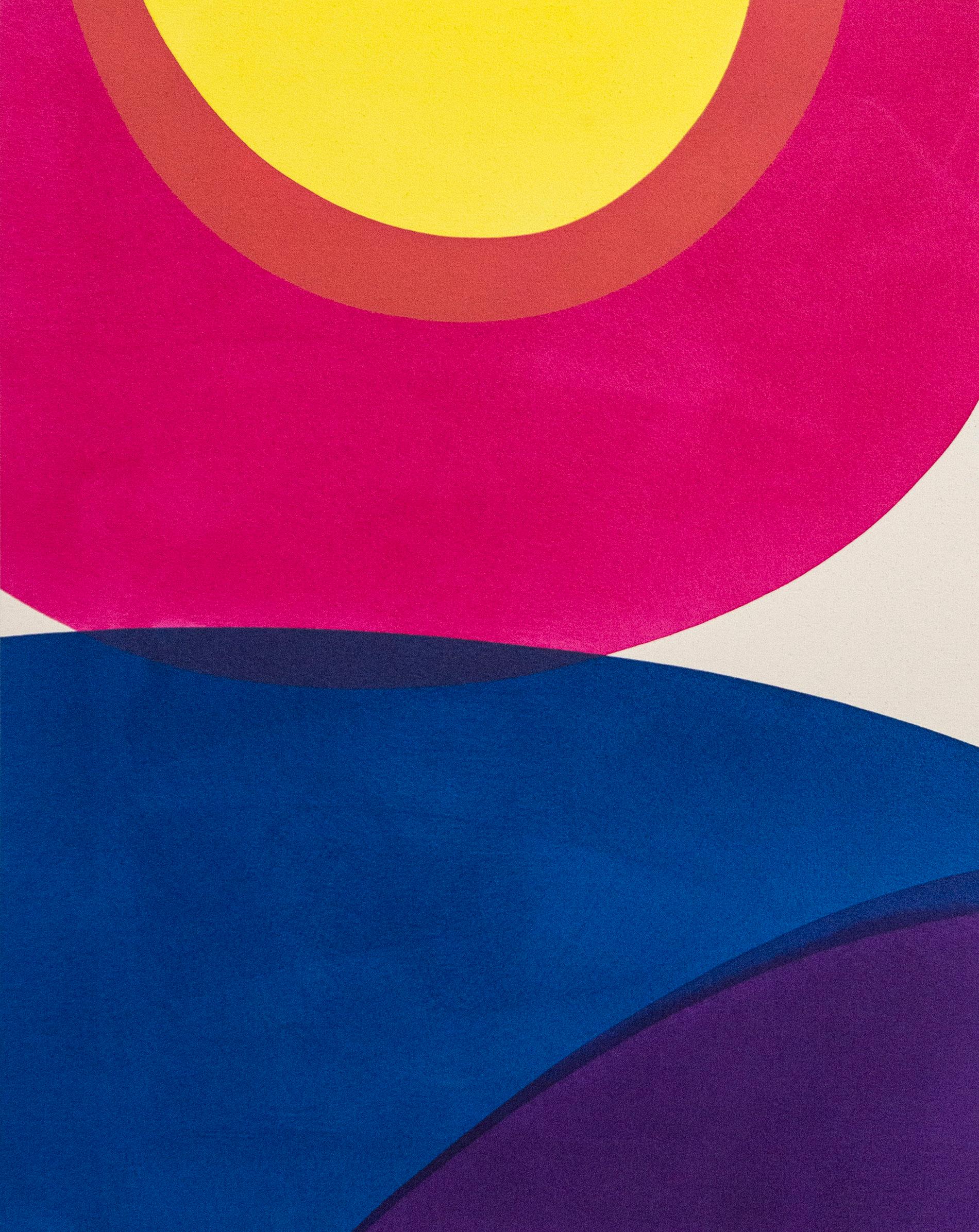 Ein kurzer Aufenthalt Nr. 4 – leuchtende Farben, abstrakt, minimalistisch, Acryl auf Leinwand – Painting von Aron Hill