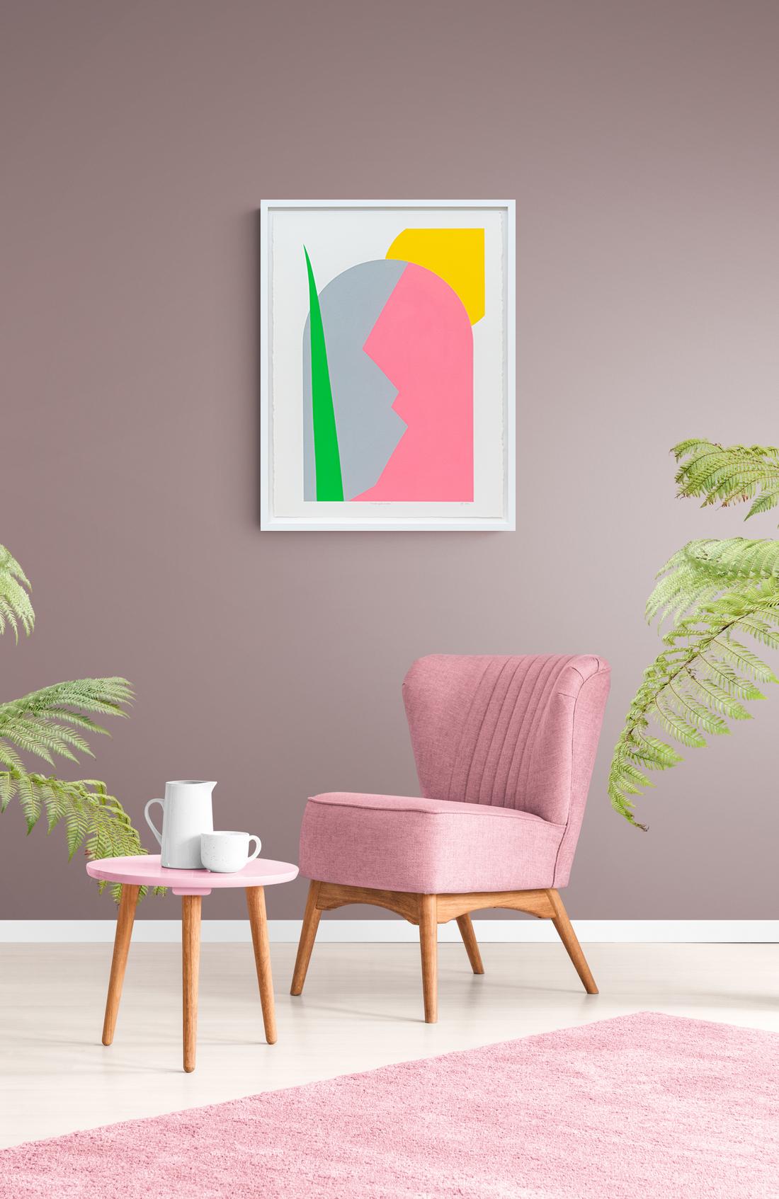 A Broken Garden Window - bright, bold, colorful, contemporary, acrylic on paper im Angebot 5