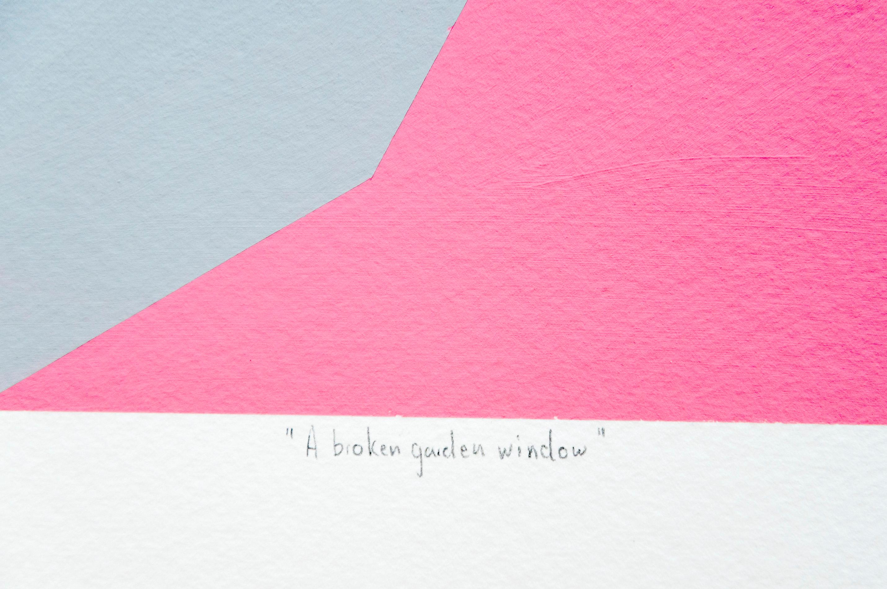 A Broken Garden Window - bright, bold, colorful, contemporary, acrylic on paper im Angebot 4