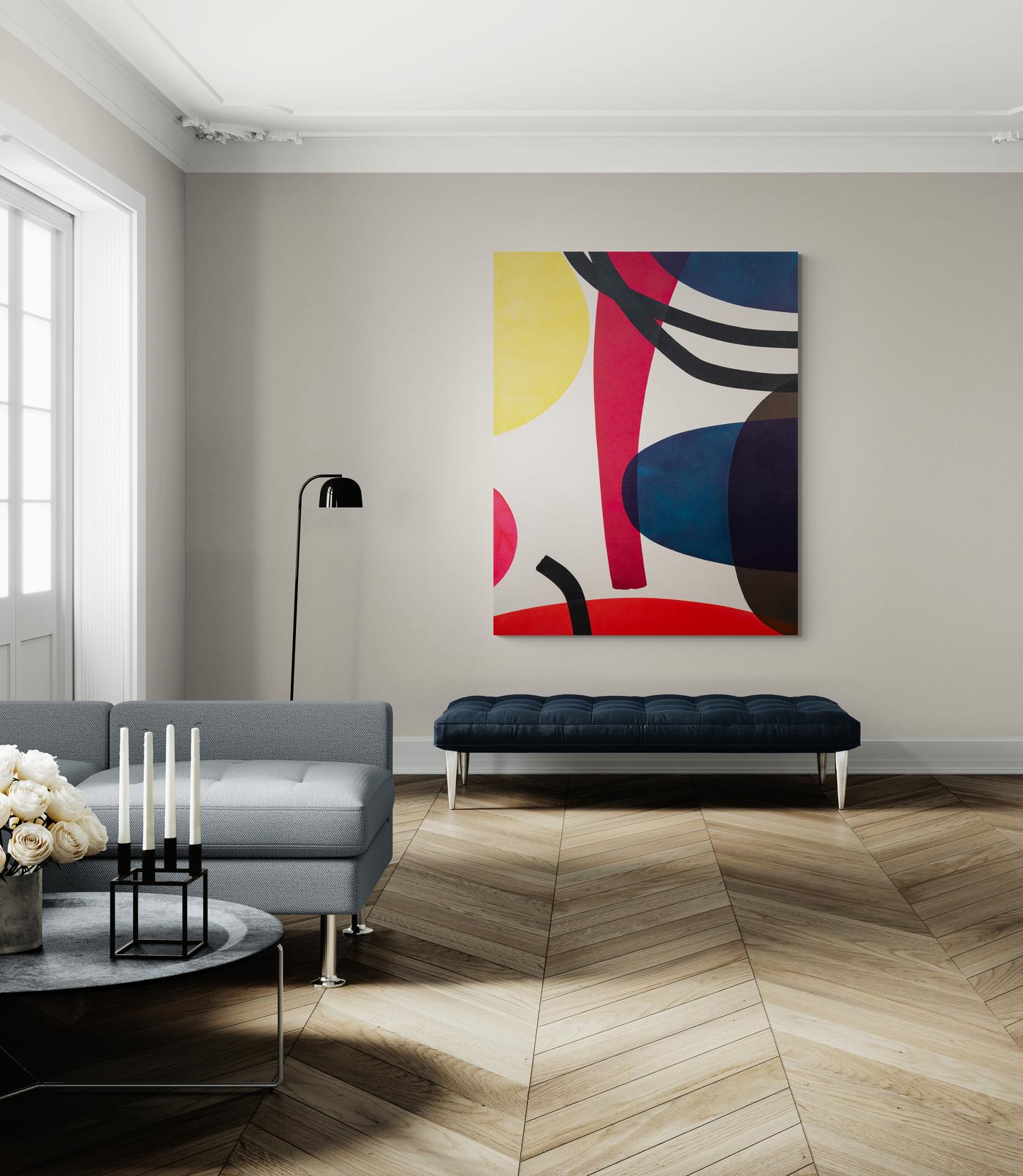 Un palco affollato - minimalista, contemporaneo, astratto, acrilico su tela in vendita 6