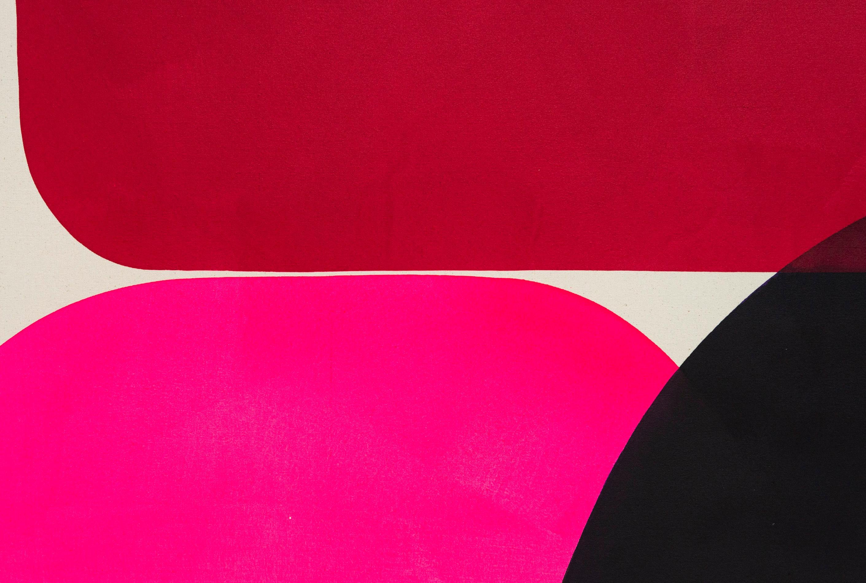 Un changement de saison avec du rose et du noir - coloré, abstrait, acrylique sur toile en vente 7