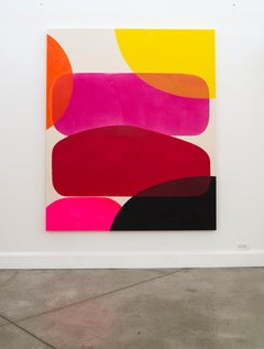 Un cambio di stagione con il rosa e il nero - colorato, astratto, acrilico su tela