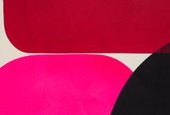 Un cambio di stagione con rosa e nero - Pittura grafica, 72x60 pollici