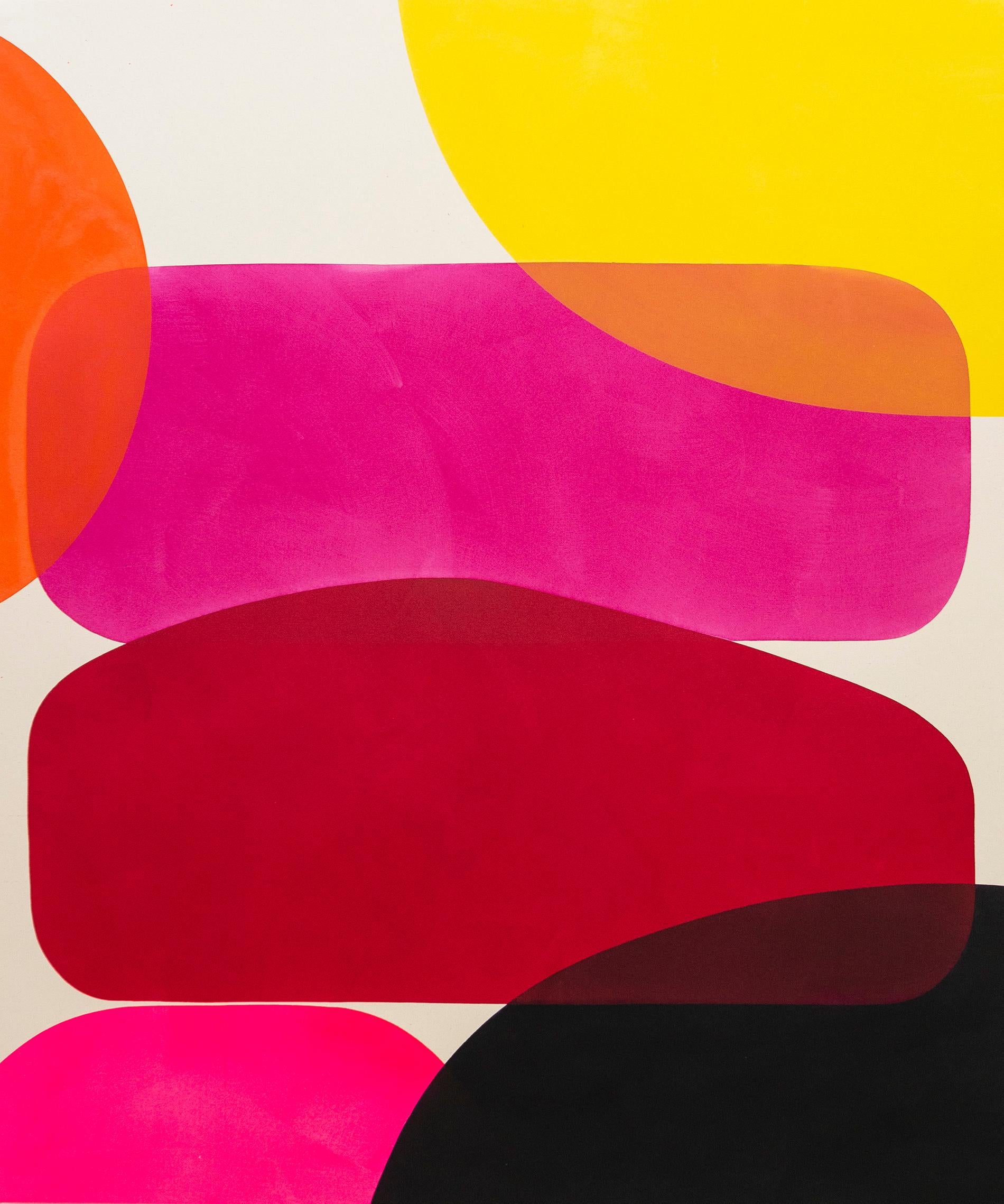 A Shift in Season with Pink and Black - Graphic Painting, 72x60 Inches