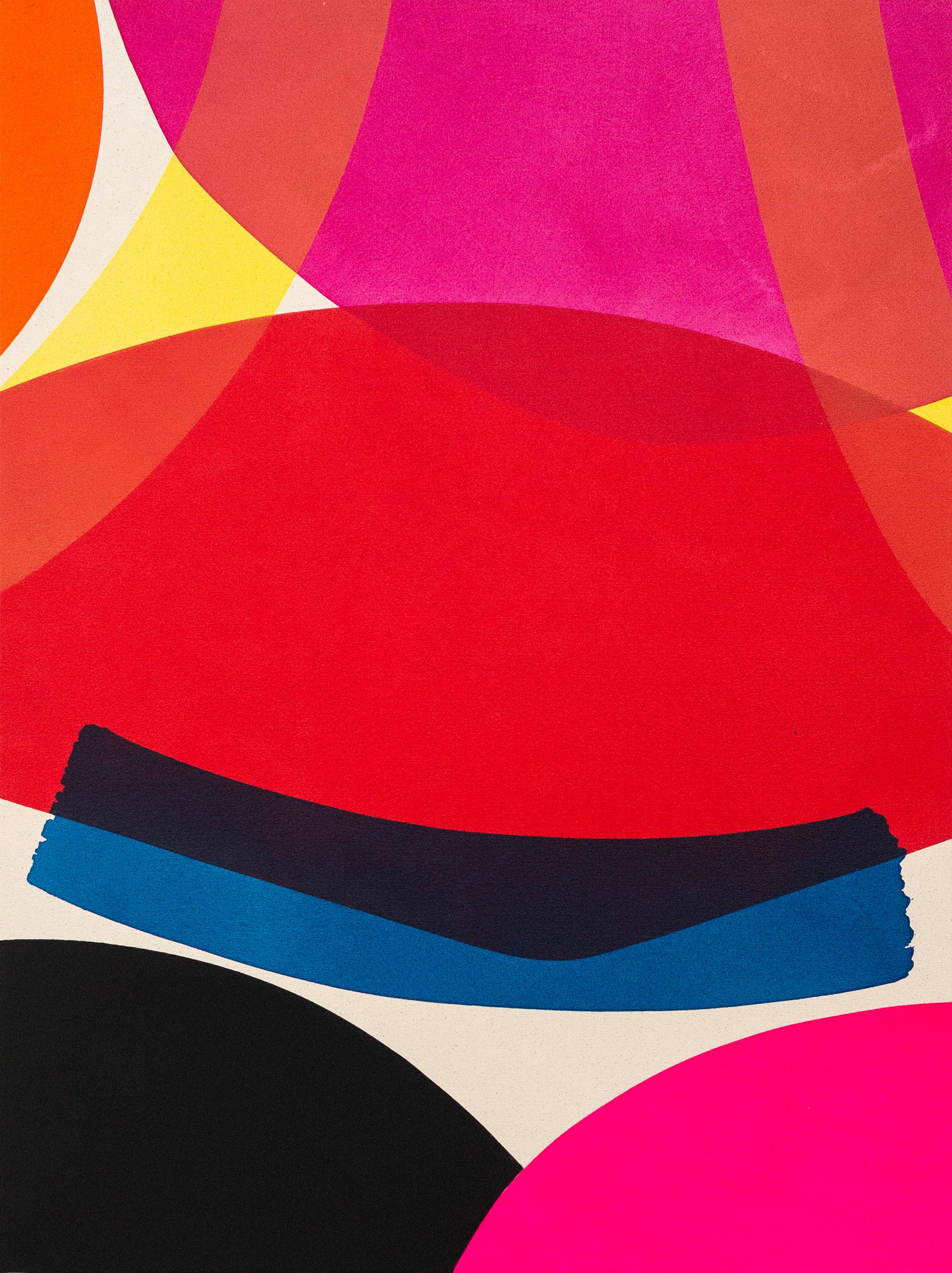 Aron Hill Abstract Painting - A Vast Valley with Yellow - painting, acrylic and ink on canvas