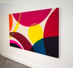 Black and Pink Without a Yellow Sun - colorful, abstract, acrylic on canvas
