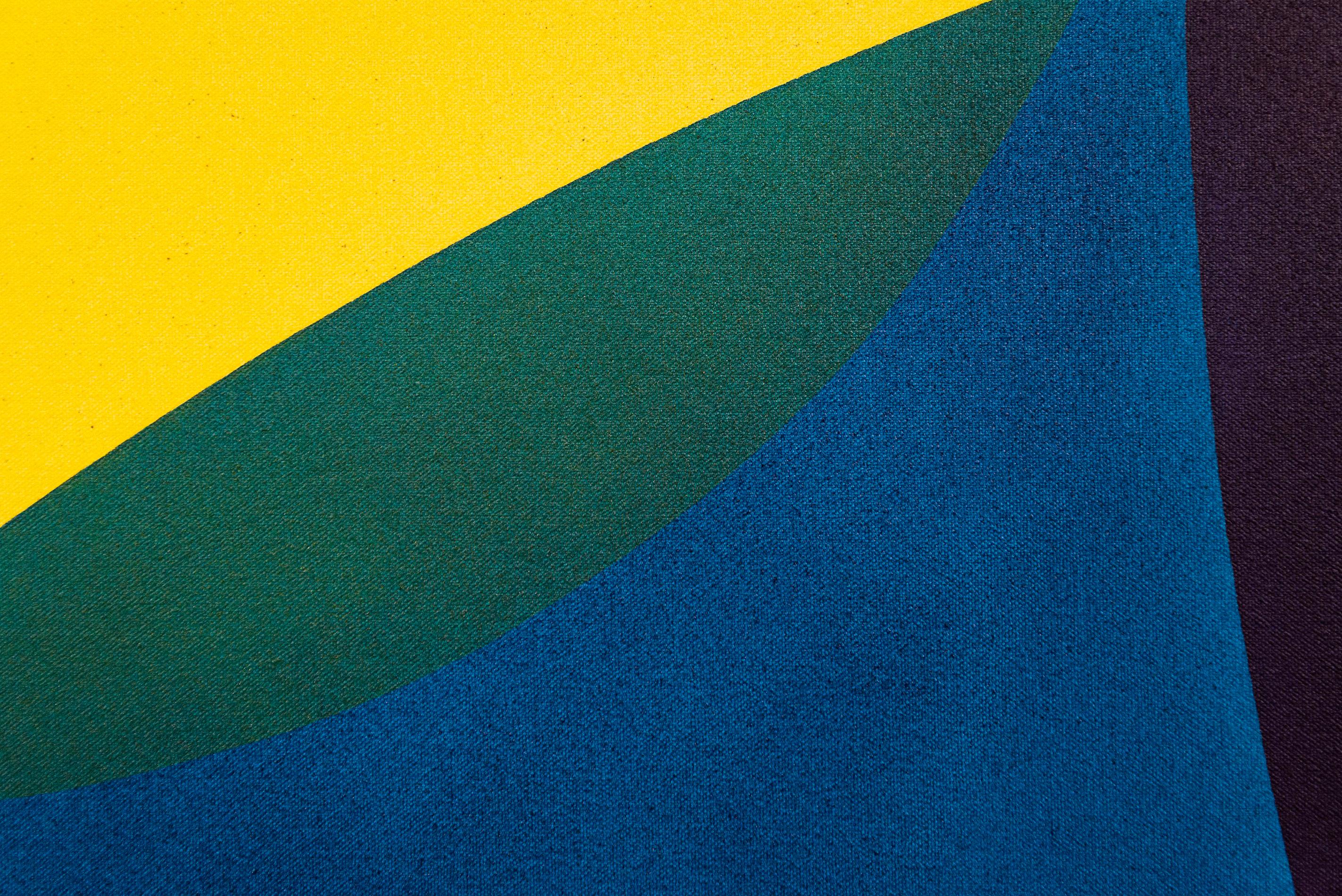 Negro y rosa sin sol amarillo - colorido, abstracto, acrílico sobre lienzo en venta 2
