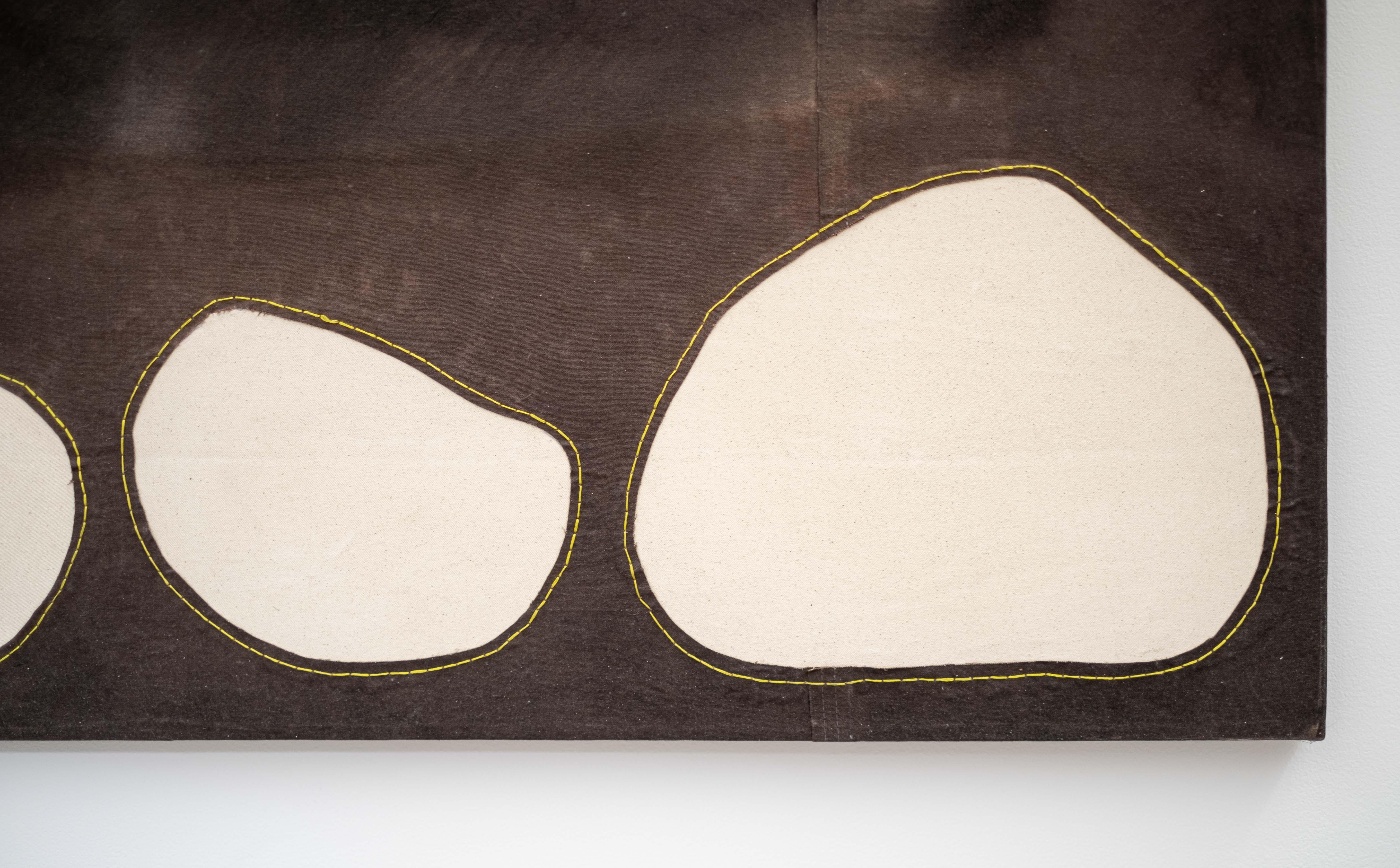 Die blutrote Sonne mit Mond über 4 Felsen – abstrakt, Landschaft, Acryl auf Leinwand 3