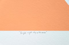 Bright Night Sky with Moon - colorful, minimalist, abstract, acrylic on paper
