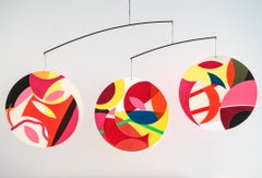 Collaged Geometric Disc Mobile - Abstract, Colourful, Canvas and Board Mobile
