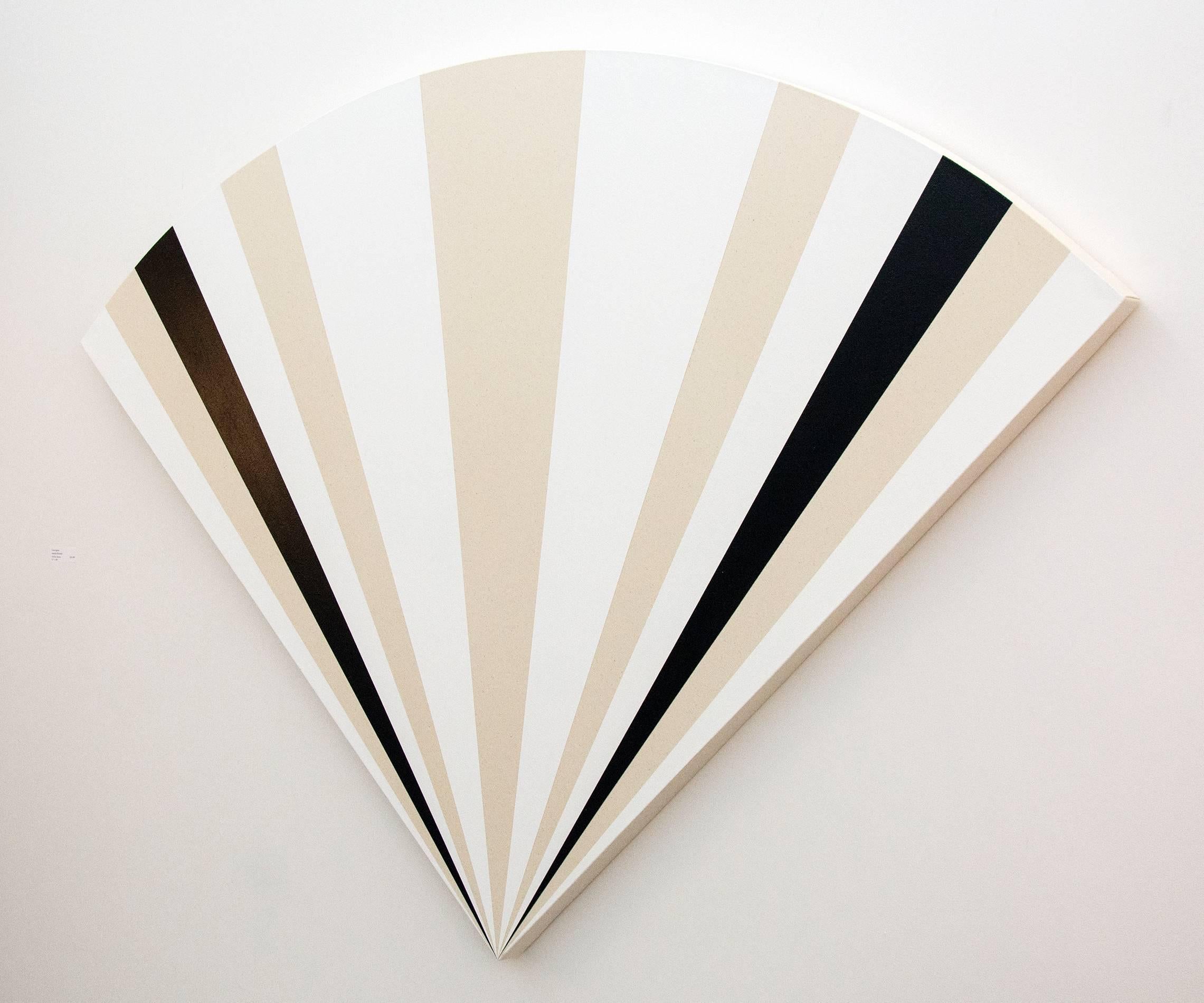 Fan B , 1231212121321 - alternating black & white sequence in art deco style - Contemporary Painting by Aron Hill