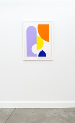 Garden Stage for a Play - minimalist, geometric, abstract, acrylic on paper