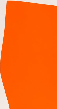 Naranja y lavanda grandes - Pintura acrílica abstracta sobre papel de archivo
