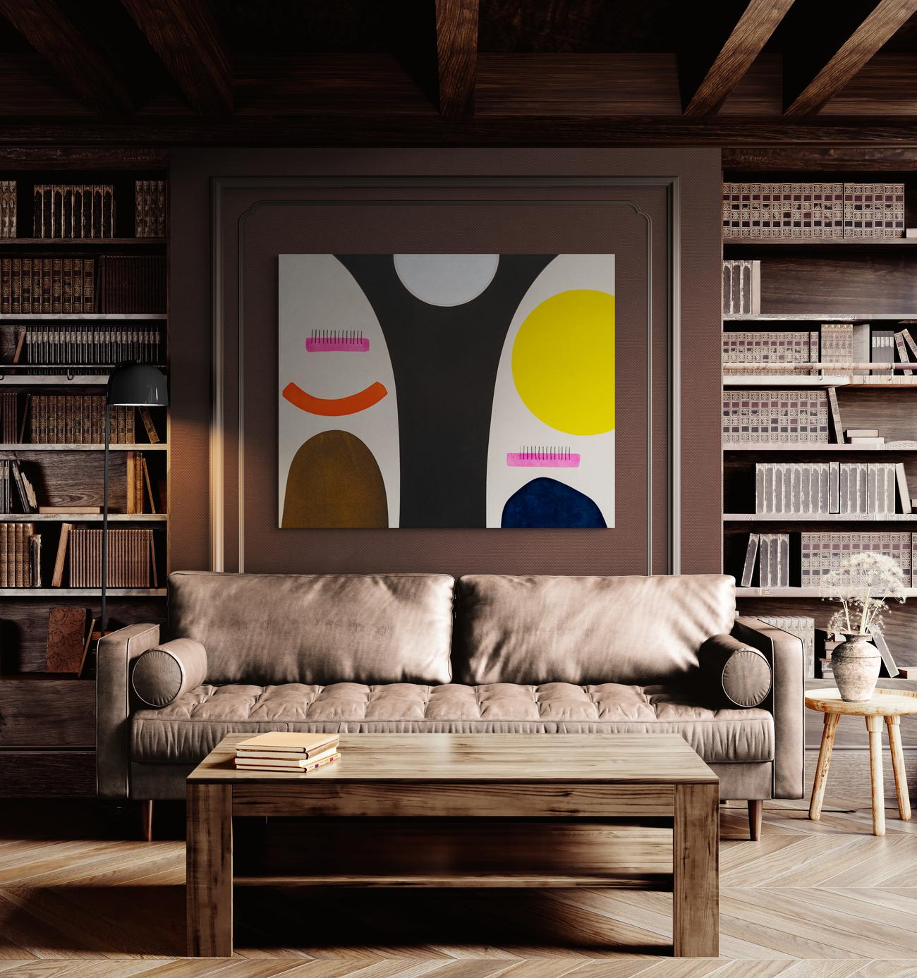 Gardien de la lune - minimaliste, contemporain, abstrait, acrylique sur toile en vente 7