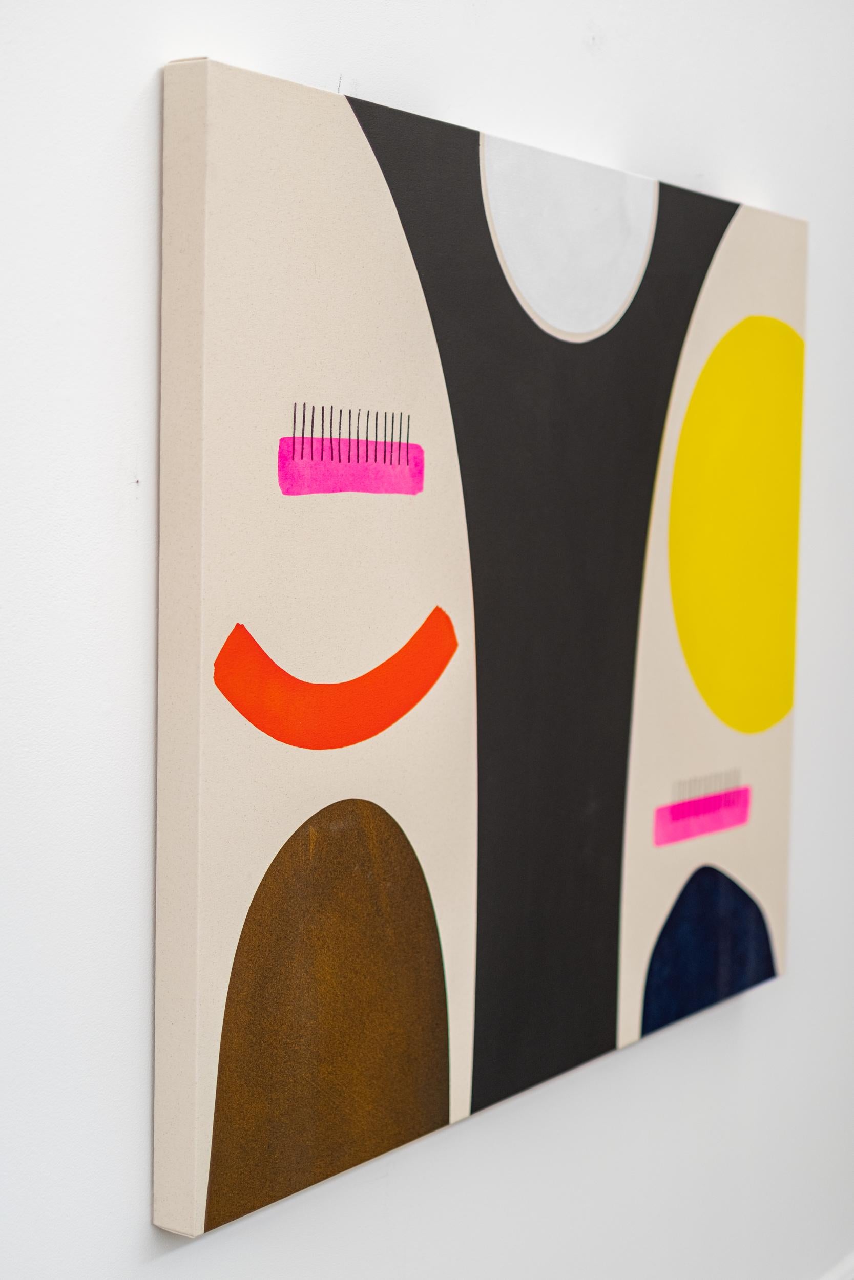 Gardien de la lune - minimaliste, contemporain, abstrait, acrylique sur toile - Abstrait Painting par Aron Hill
