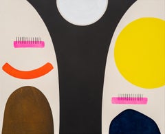 Moon Guardian - minimalista, contemporáneo, abstracto, acrílico sobre lienzo