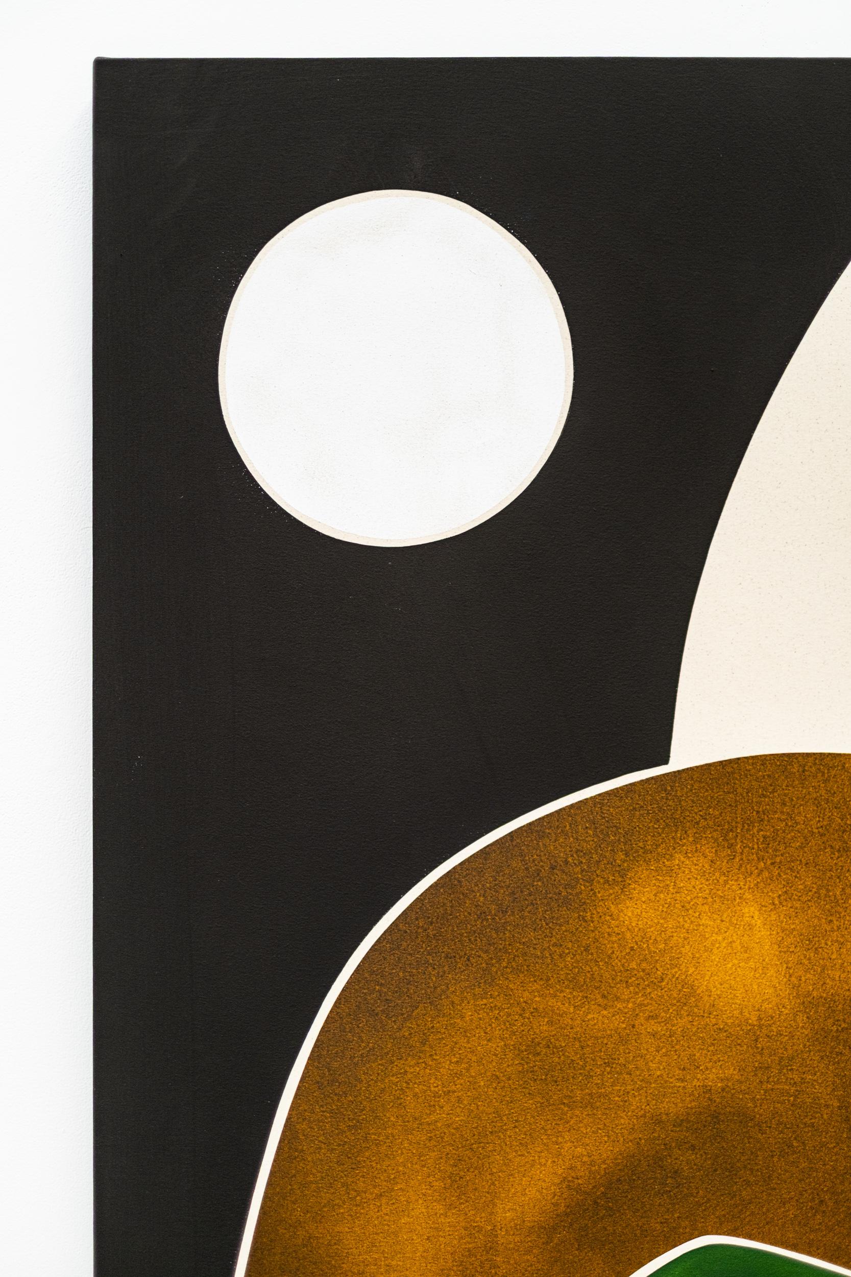 La luna sulla grande collina - minimalista, contemporaneo, astratto, acrilico su tela in vendita 3