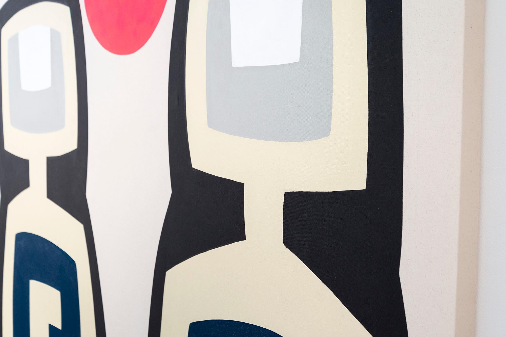 Dos Madres - minimalista, contemporáneo, abstracto, retrato, acrílico sobre lienzo en venta 4