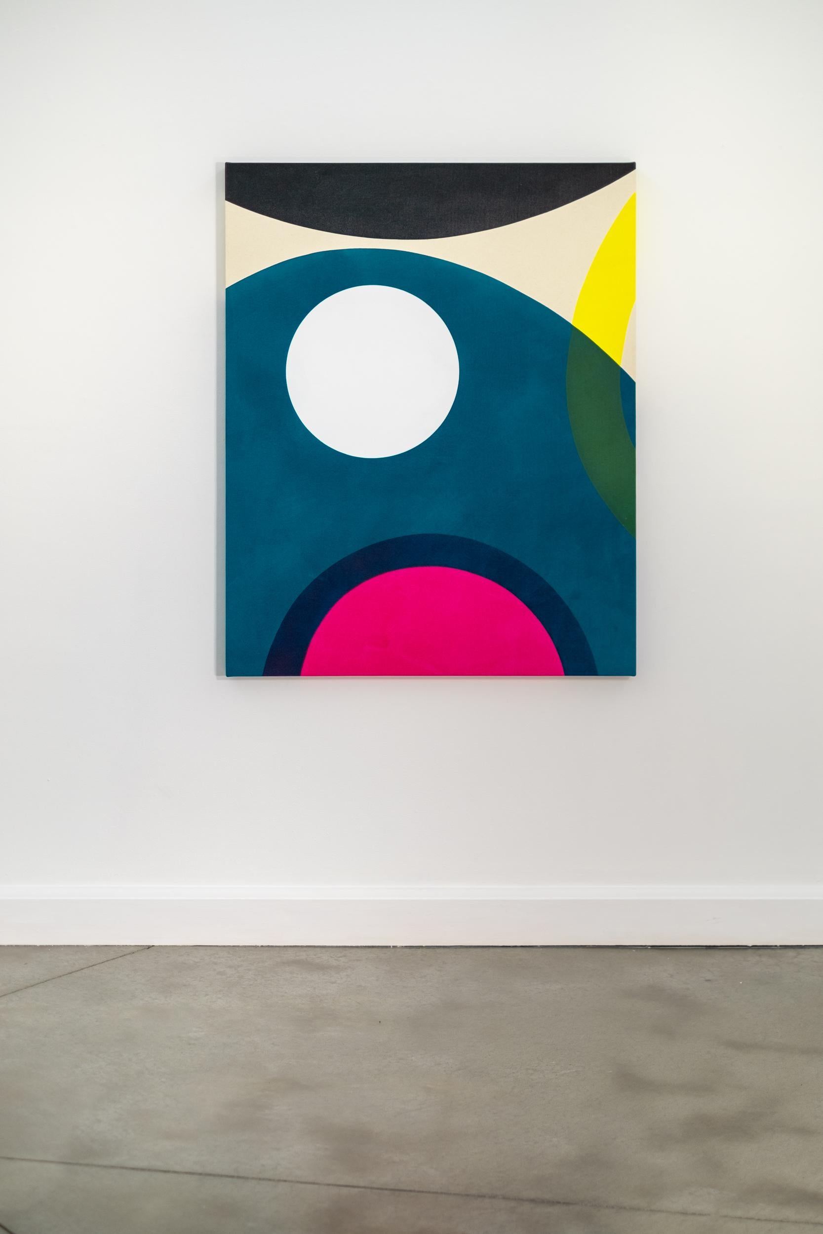 White Moon 1 - minimaliste, contemporaine, abstraite, acrylique sur toile - Abstrait Painting par Aron Hill
