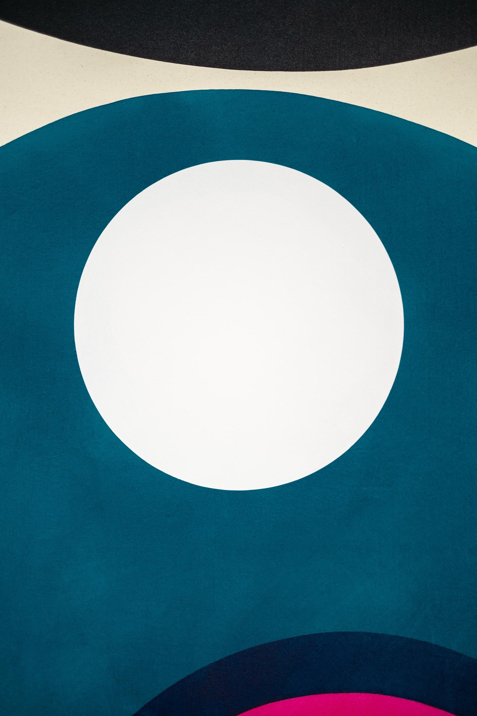 White Moon 1 - minimaliste, contemporaine, abstraite, acrylique sur toile 3