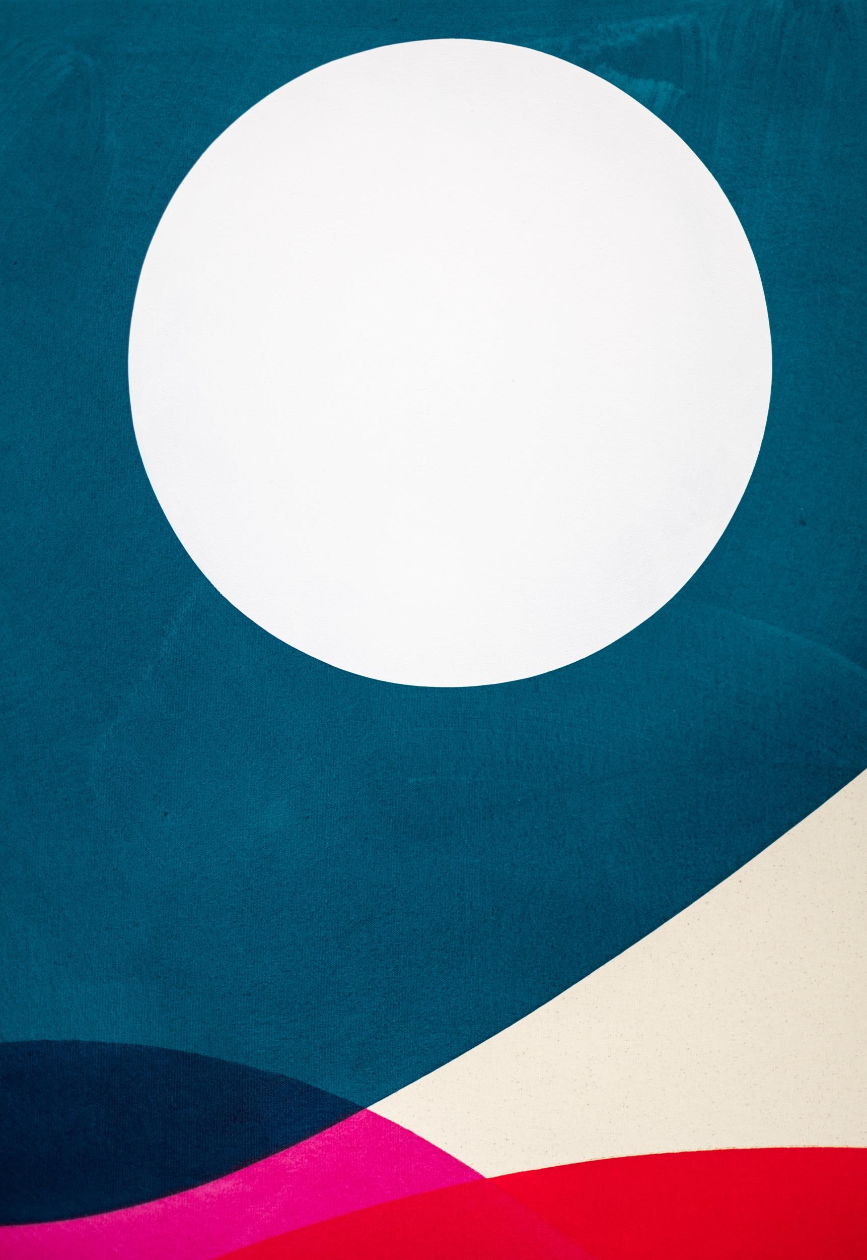 White Moon 2 - minimaliste, contemporaine, abstraite, acrylique sur toile 3