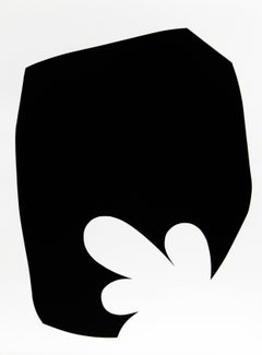 Shape with Floral Cutout 4/20 - minimalist, abstract, archival pigment on paper