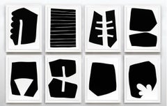 Suite de ocho grabados (Edición 9/20) - serie de formas abstractas sobre papel