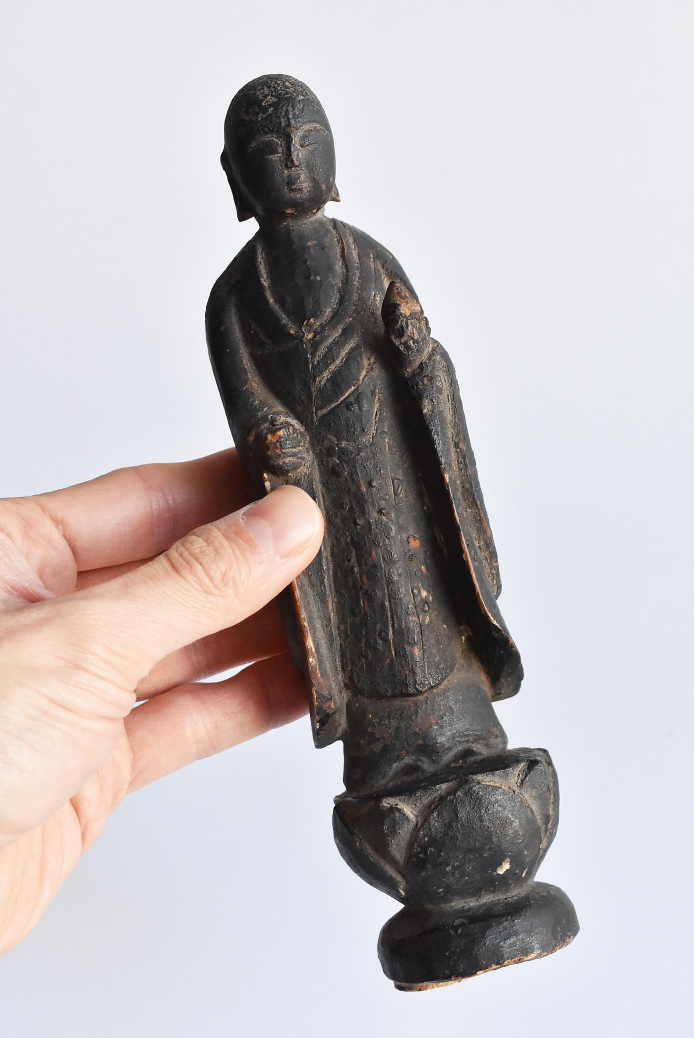 Japane Wood Carving Jizo Bodhisattva Statue /Buddha Statue, circa 1400s-1600s 12
