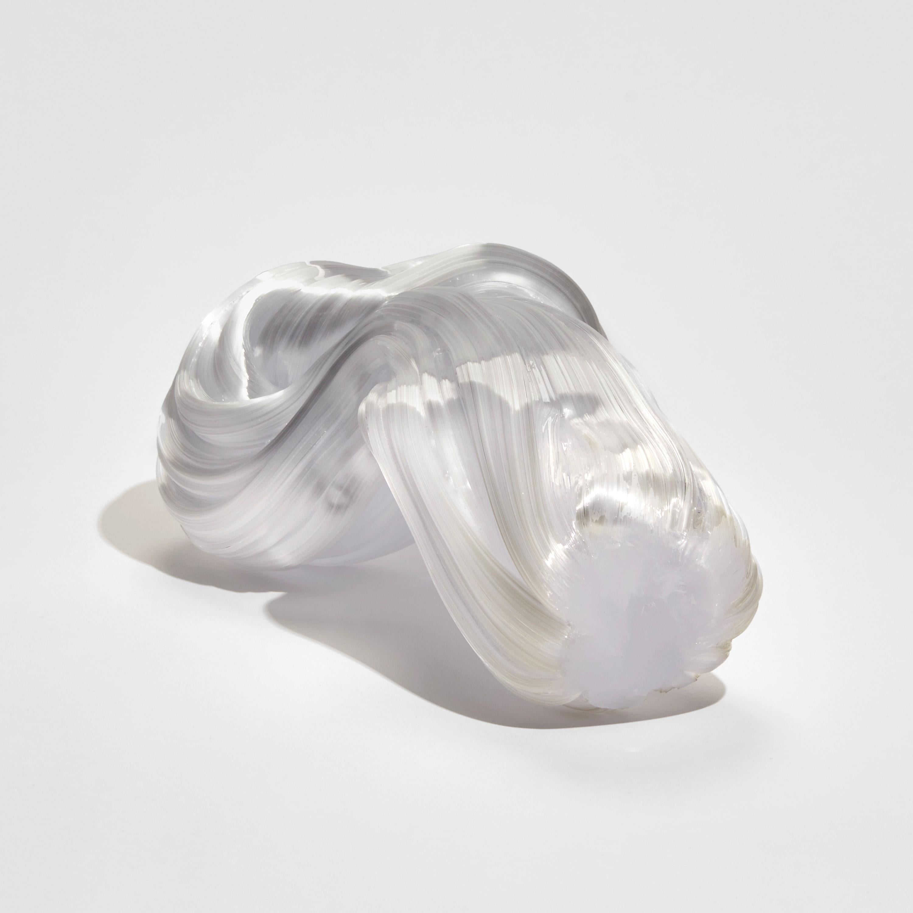  Around in White, a Unique Abstract Glass Sculpture by Maria Bang Espersen In New Condition In London, GB