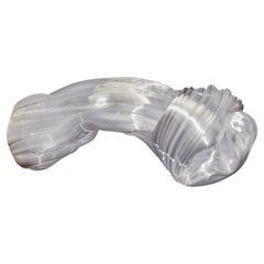 Around in White, a Unique Abstract Glass Sculpture by Maria Bang Espersen