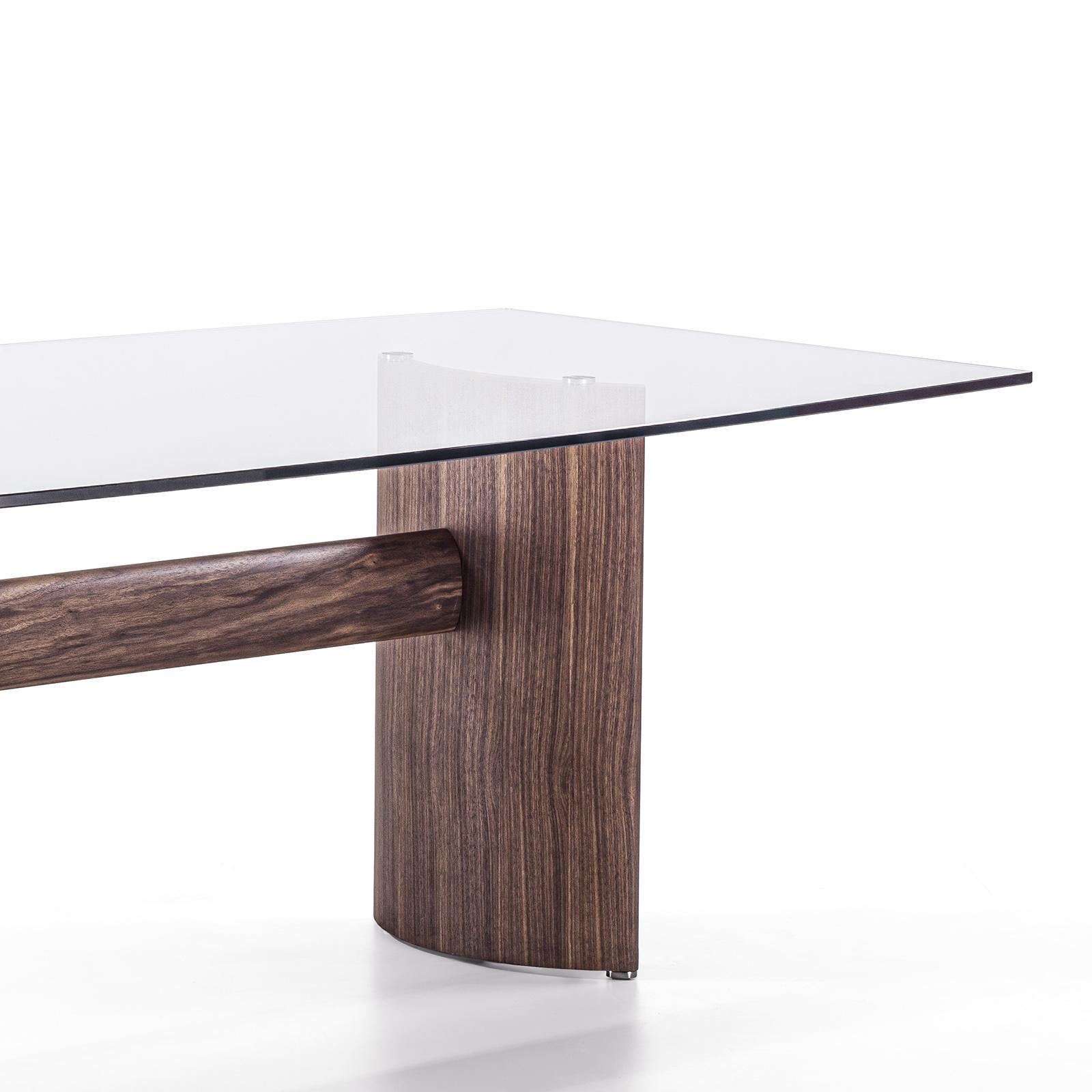 Contemporary Around Walnut Dining Table For Sale