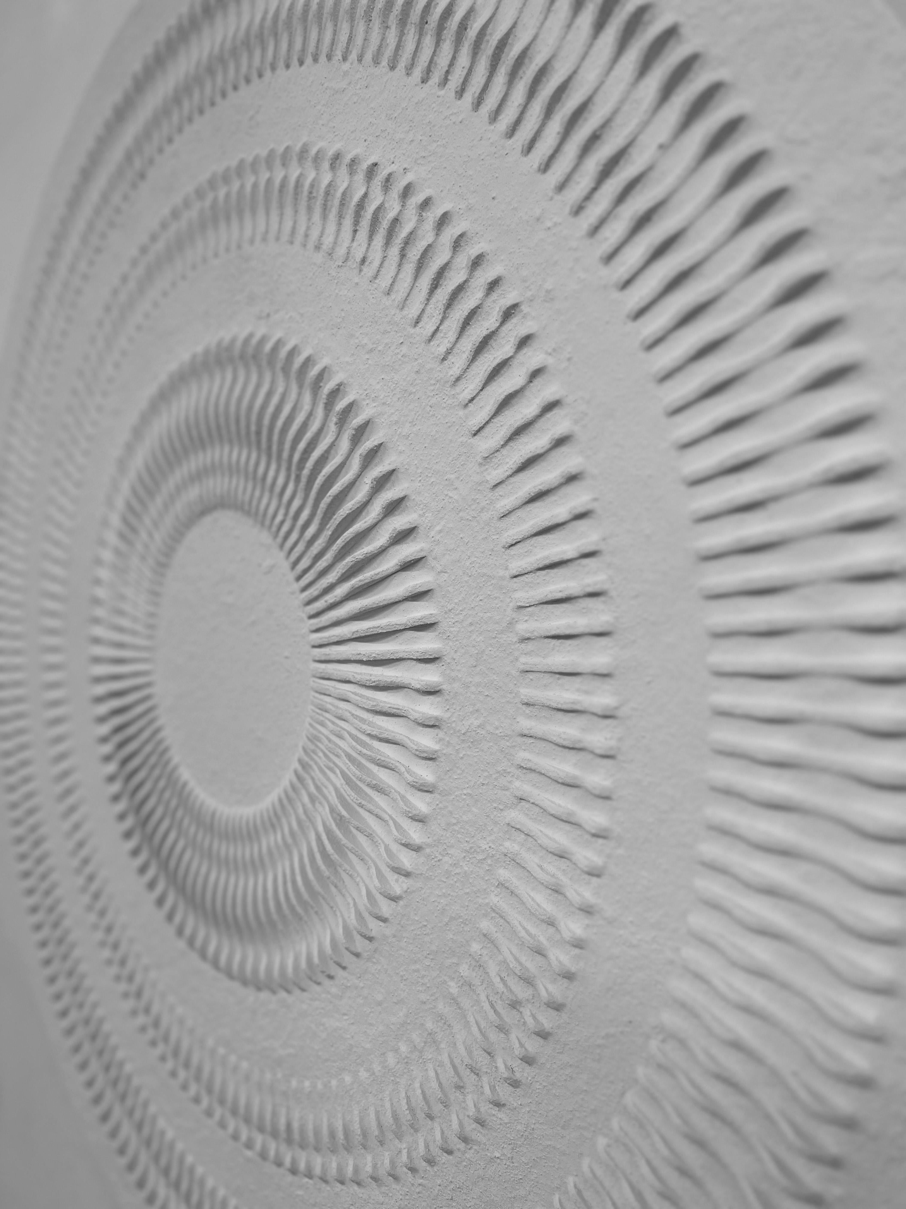 Bellissima circonferenza astratta 3D bianca - Abstract Painting Grigio di Arozarena De La Fuente