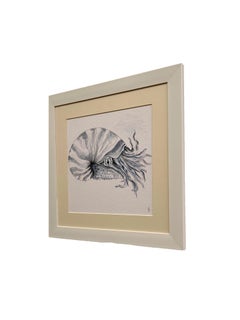 Beautiful blue and grey watercolor painting ideal for beach homes
