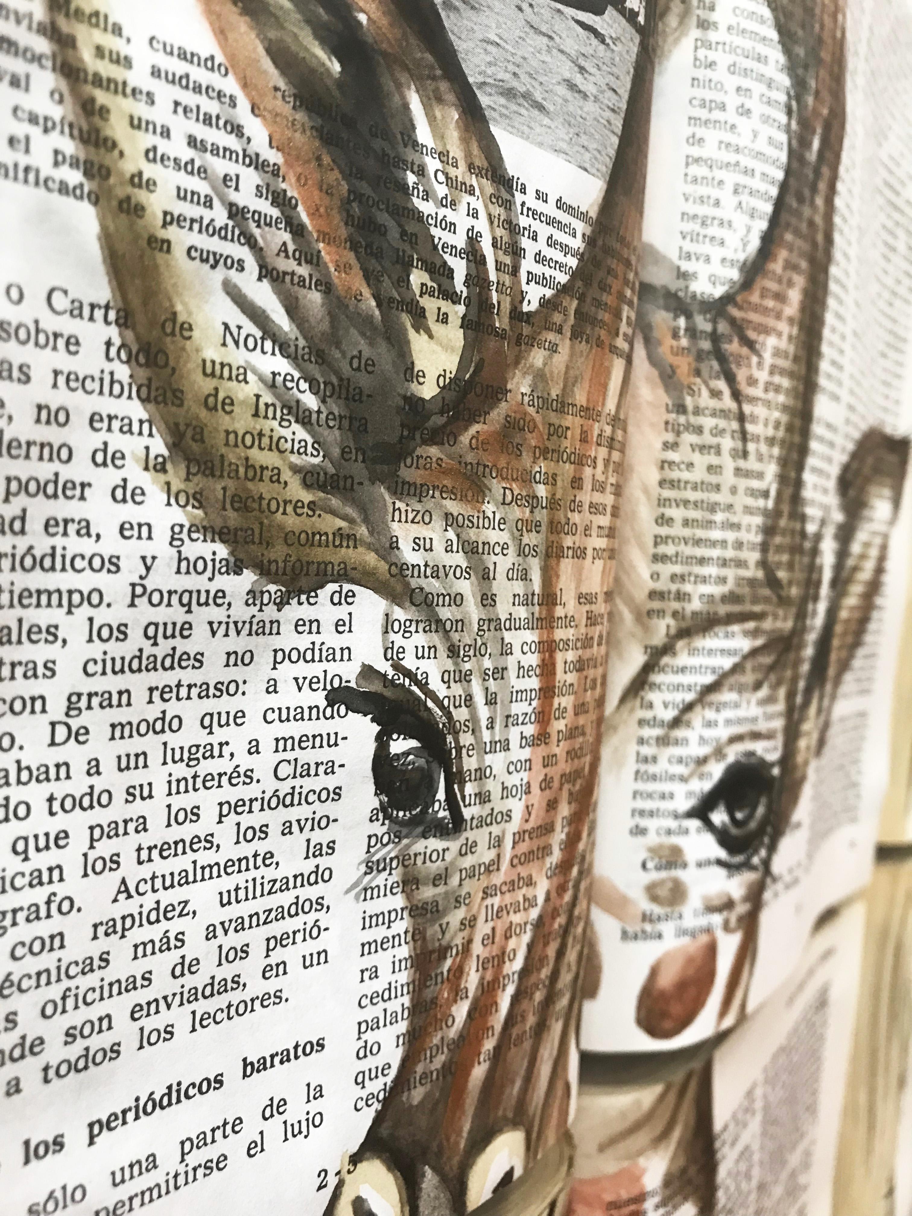 Bellissima pittura ad acqua di animali da bambino su tela di libro in vendita 5