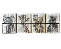 Beautiful Water Color Baby Animal Painting on Book Canvass