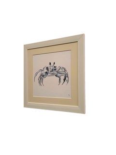 Blue Night Crab. Beautiful and Elegant Ocean Watercolor Art Work