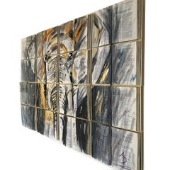 ELEPHANT LOVERS. Water color on book canvass. Modern. Animal Paintings