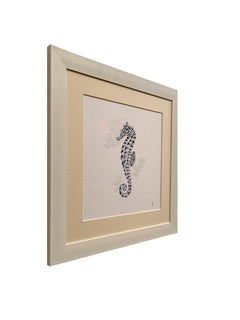 Hippocampus. Outstanding Water Color Sea Horse Painting