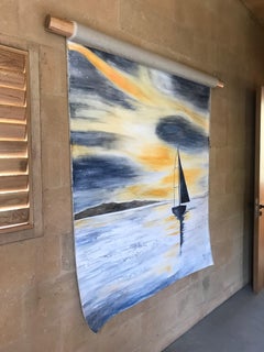 Lovely Sail Boat Water Color Hanging Canvass