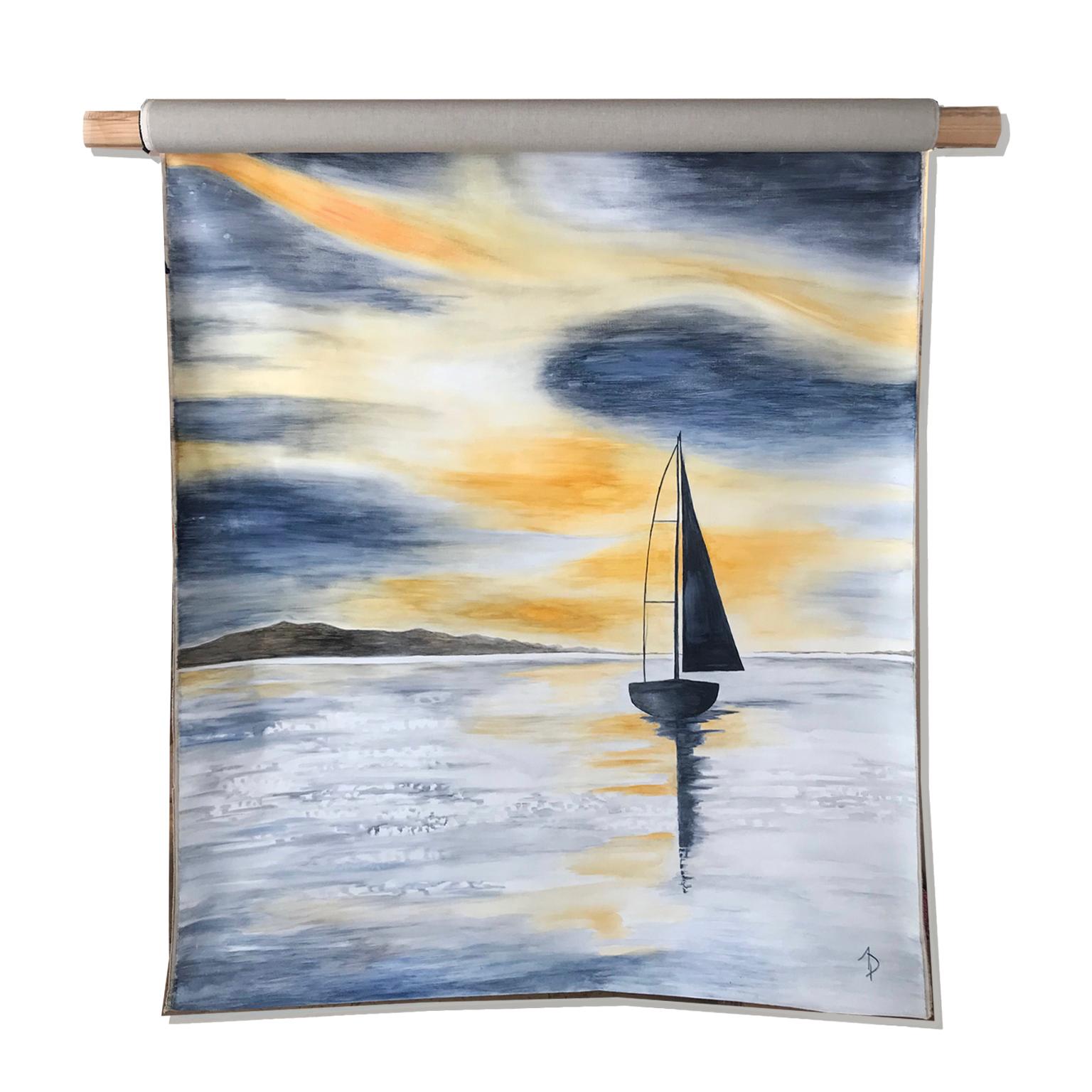 Lovely Sail Boat Water Color Hanging Canvass For Sale 3