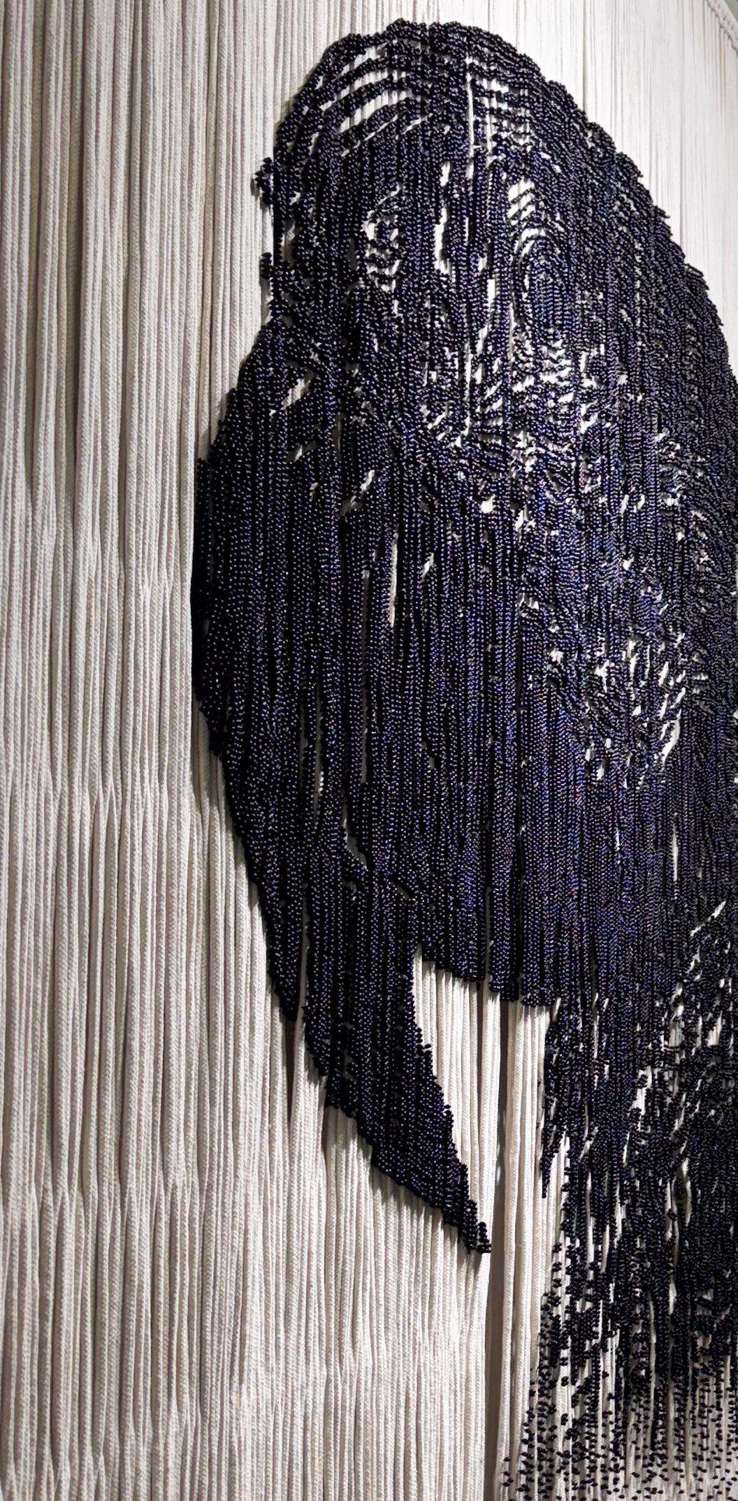 Eccezionale lavoro fatto a mano con 17.890 perni sulle corde - Abstract Sculpture Marrone di Arozarena De La Fuente