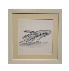 Pacific Migration Route. Beautiful Grey Whale Elegant Watercolor Painting