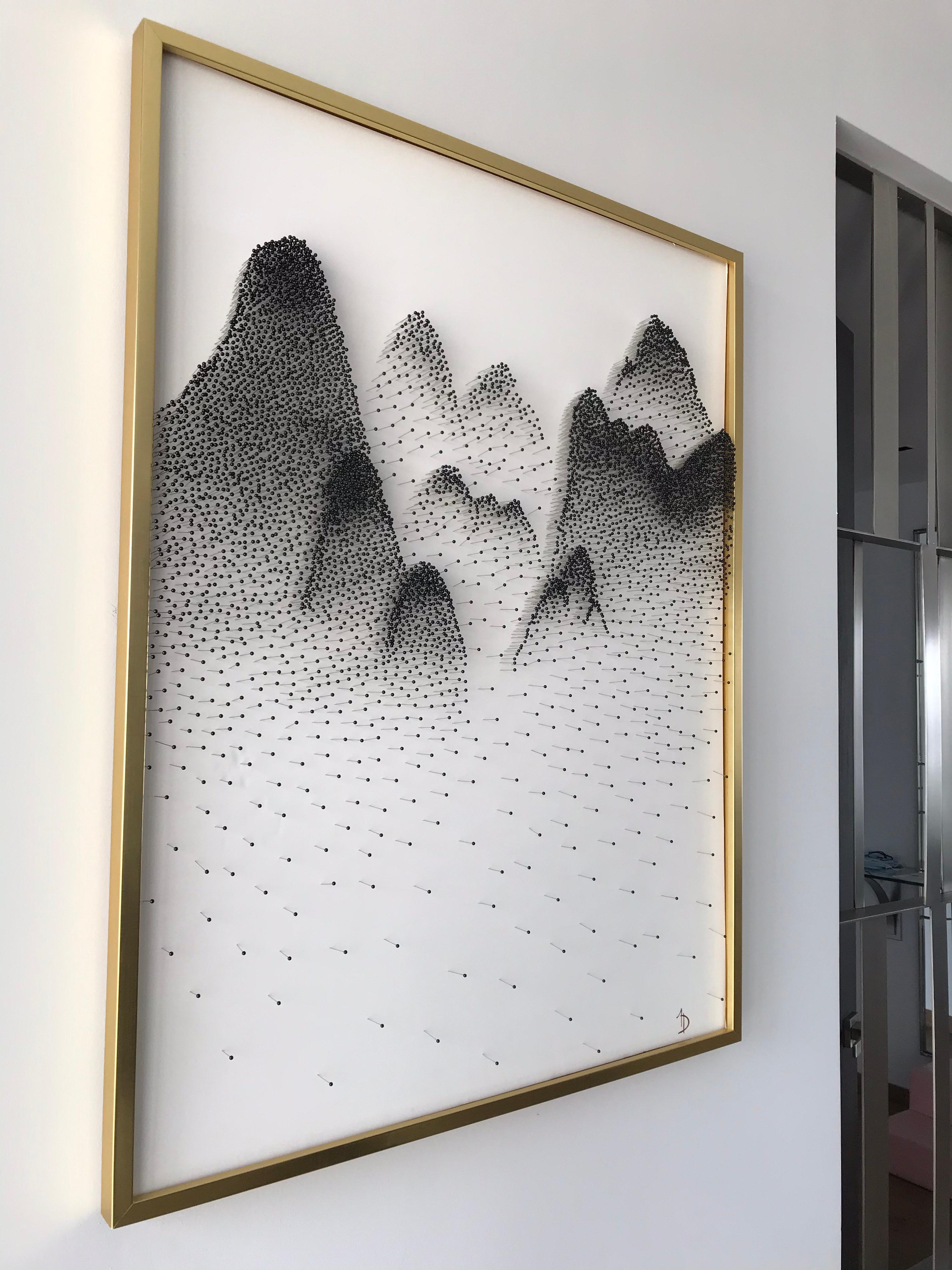 Schöne abstrakte Berge auf einzigartiger Leinwand (Zeitgenössisch), Sculpture, von Arozarena De La Fuente