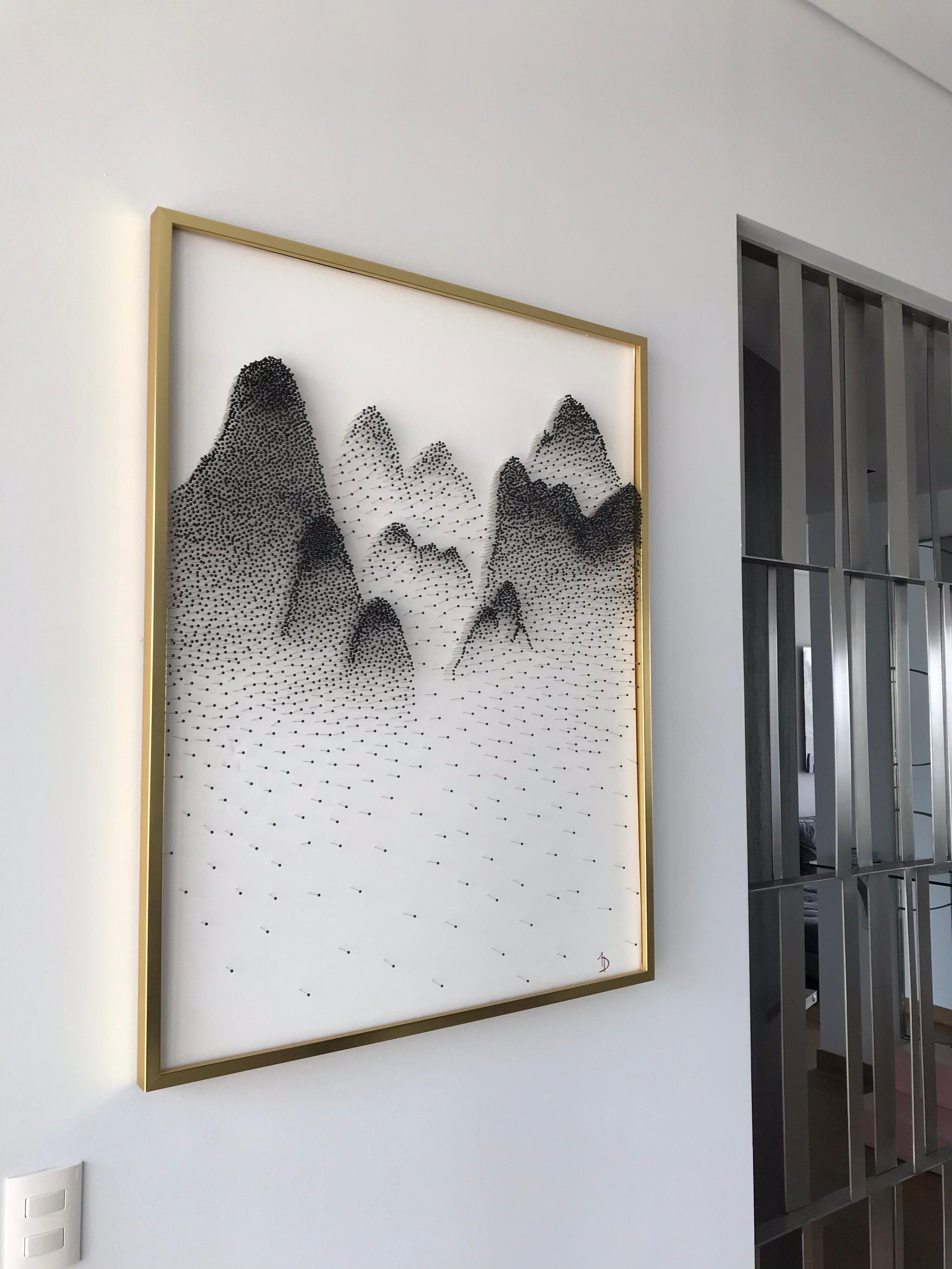 Beautiful Abstract Mountains on Unique Canvass - Contemporary Sculpture by Arozarena De La Fuente