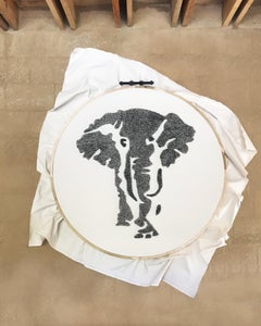 Beautiful Elephant Framed Fabric Sculpture Perfect for Walls