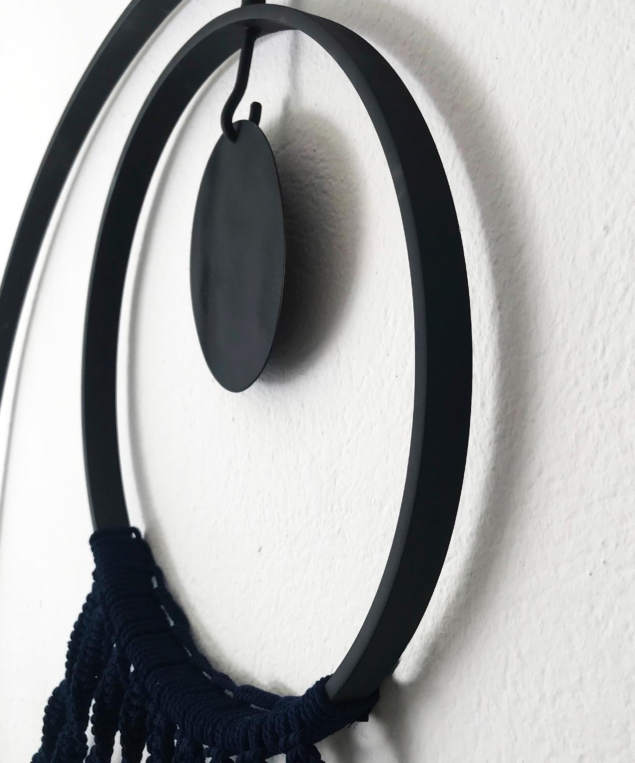 Elegant Hand Made Hanging Sculpture 
 - Gray Abstract Sculpture by Arozarena De La Fuente